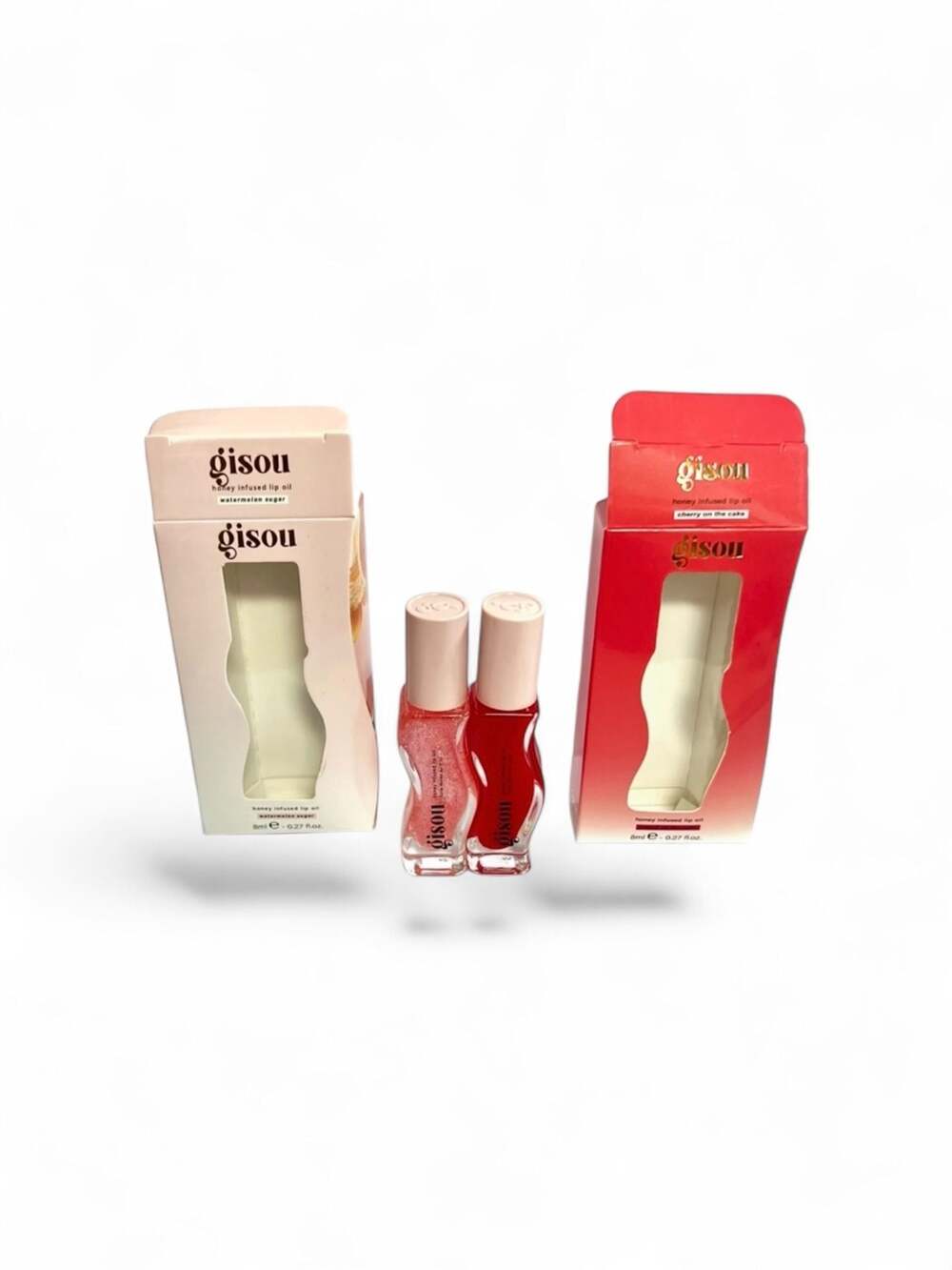 Gisou Honey Infused Hydrating Lip Oil Duo in Watermelon Sugar&Cherry on the Cake